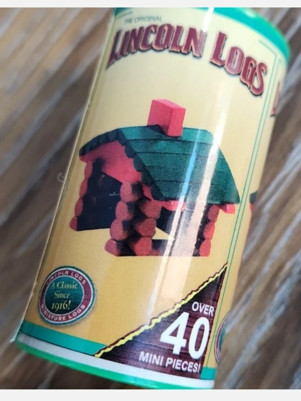 Lincoln Logs Cabin Writing Pen Red Green Brown